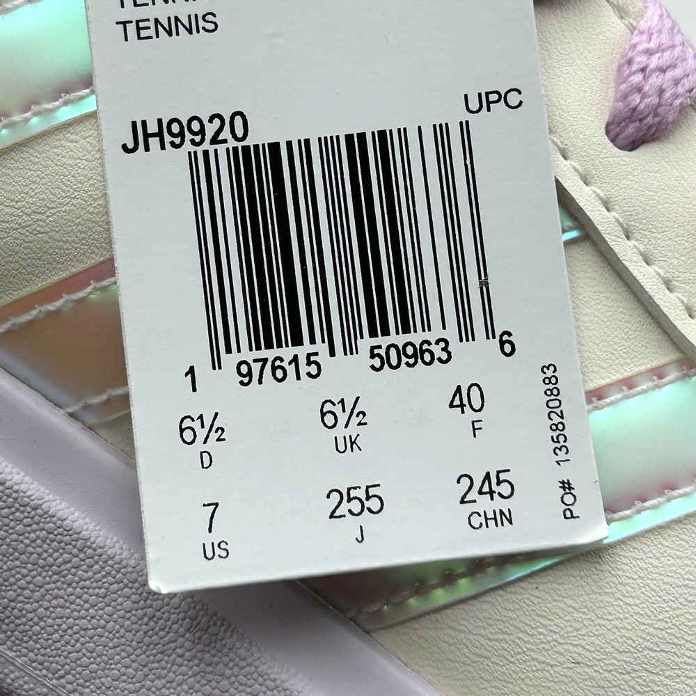Adidas Grand Court Youth Girls Casual Sneakers Size 7 Chalk White-Lilac Low Top‎ - Picture 11 of 13